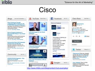 “Science for the Art of Marketing” 
Williams-Sonoma 
http://www.triblio.com/blog/content-hub-examples/ 
 