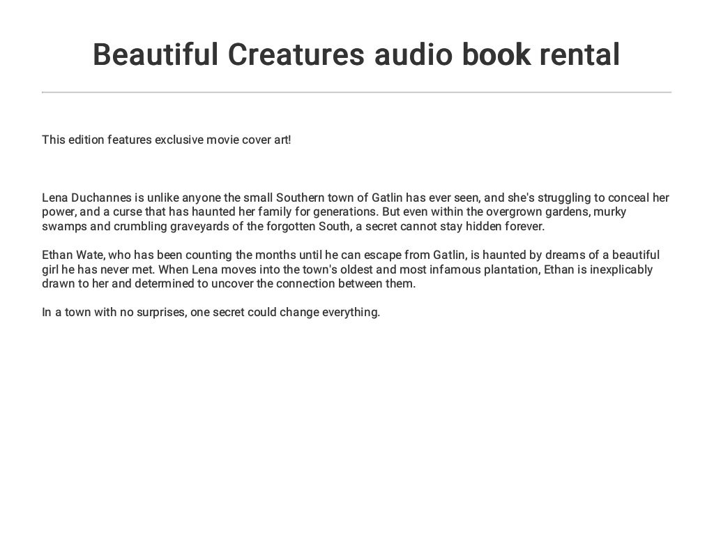 Beautiful Creatures audio book rental