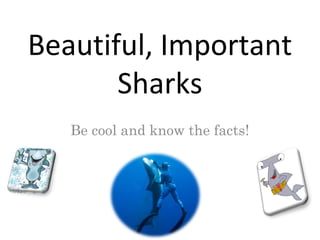 Beautiful, Important
Sharks
Be cool and know the facts!
 