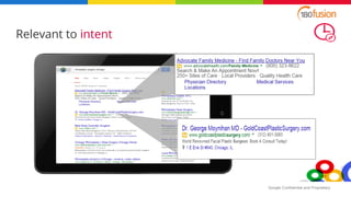 Google Confidential and Proprietary
Relevant to intent
 
