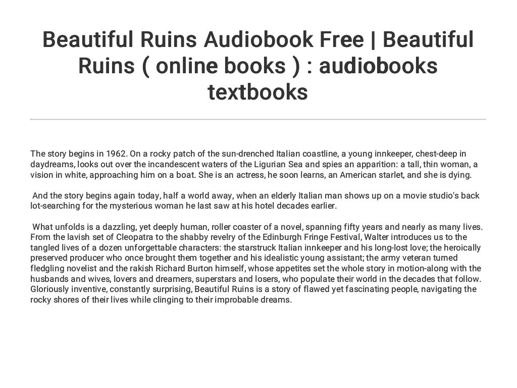 Beautiful Ruins Audiobook Free Beautiful Ruins ( online