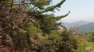 Beautiful Spring Scenery of Su-Lak-San Mountain in Seoul 2017.4.23