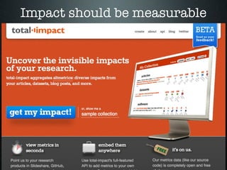 Impact should be measurable
 