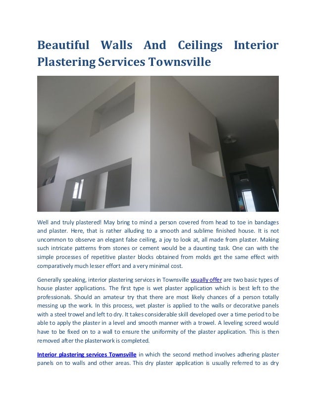 Beautiful Walls And Ceilings Interior Plastering Services