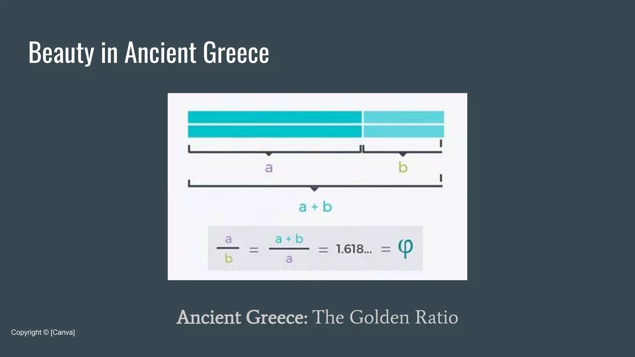 Beauty in Ancient Greece
Ancient Greece: The Golden Ratio
Copyright © [Canva]
 