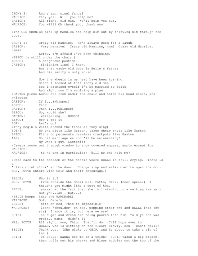 Beauty and the beast script