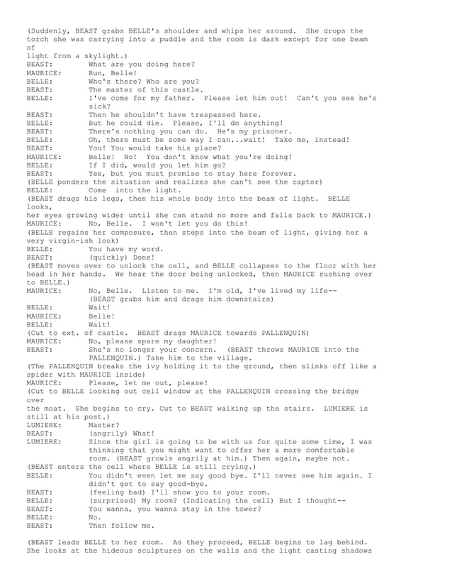 Beauty and the beast script