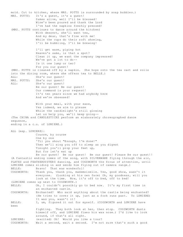 Beauty and the beast script