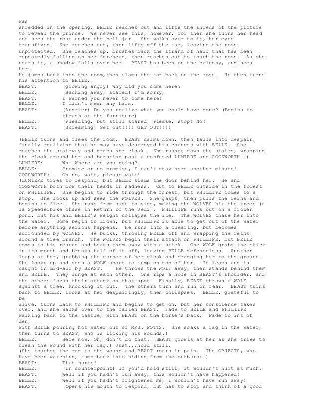 Beauty and the beast script