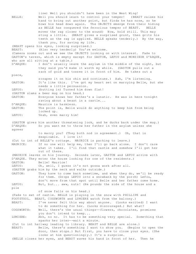 Beauty and the beast script