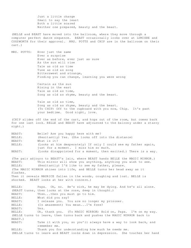 Beauty And The Beast Script Pdf Google Docs