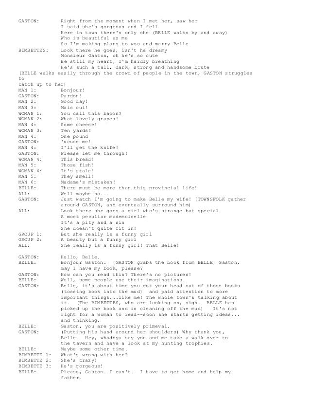 Beauty and the beast script