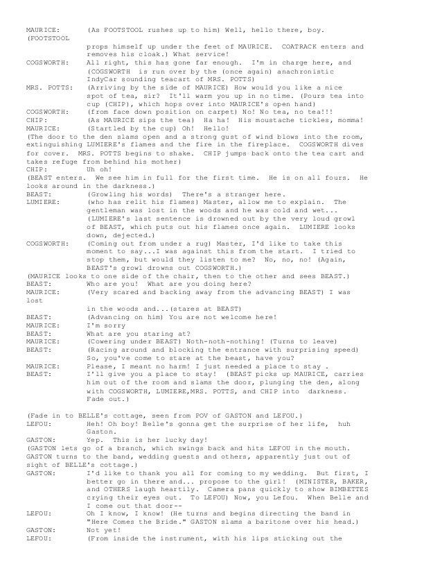 Beauty and the beast script