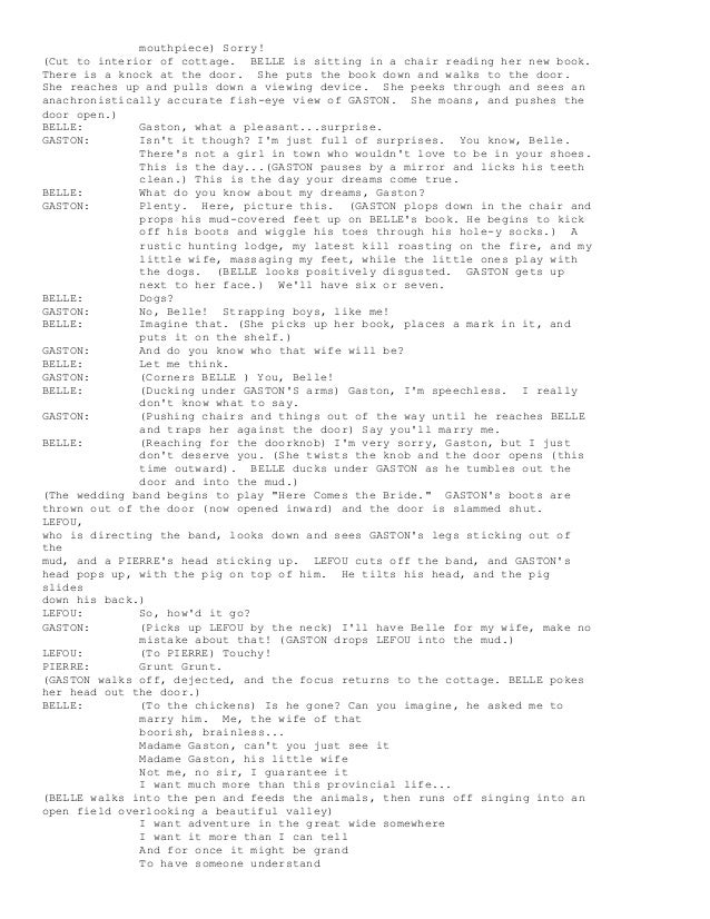 Beauty and the beast script