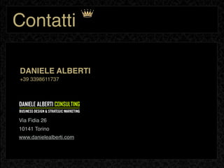 Contatti

DANIELE ALBERTI
+39 3398611737




Via Fidia 26
10141 Torino
www.danielealberti.com
 