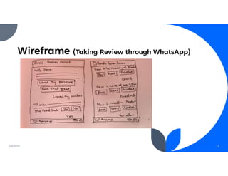 Wireframe (Taking Review through WhatsApp)
2/5/2022 13
 