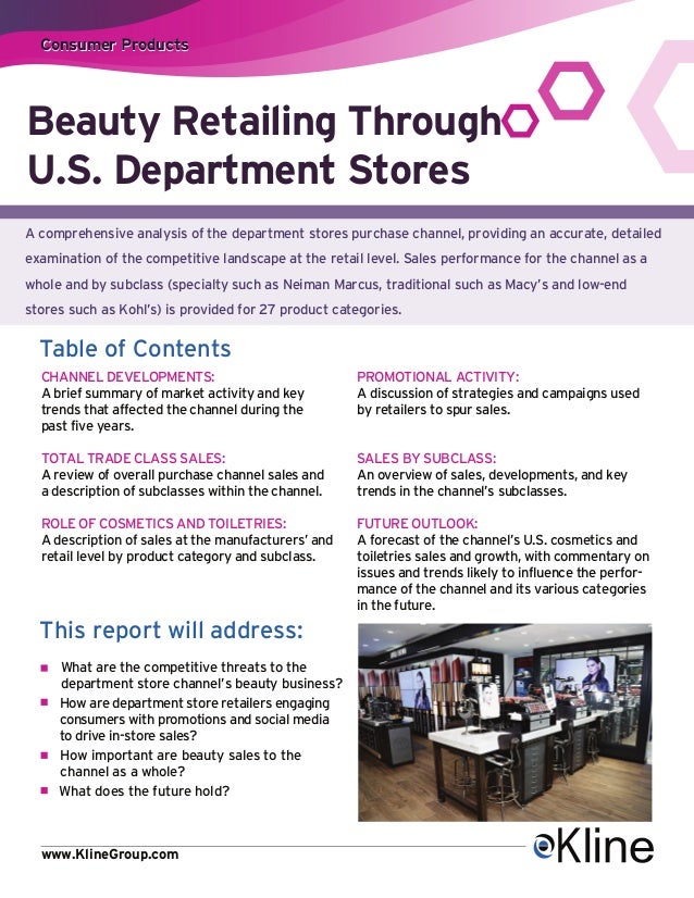 Beauty Retailing Through U.S. Department Stores