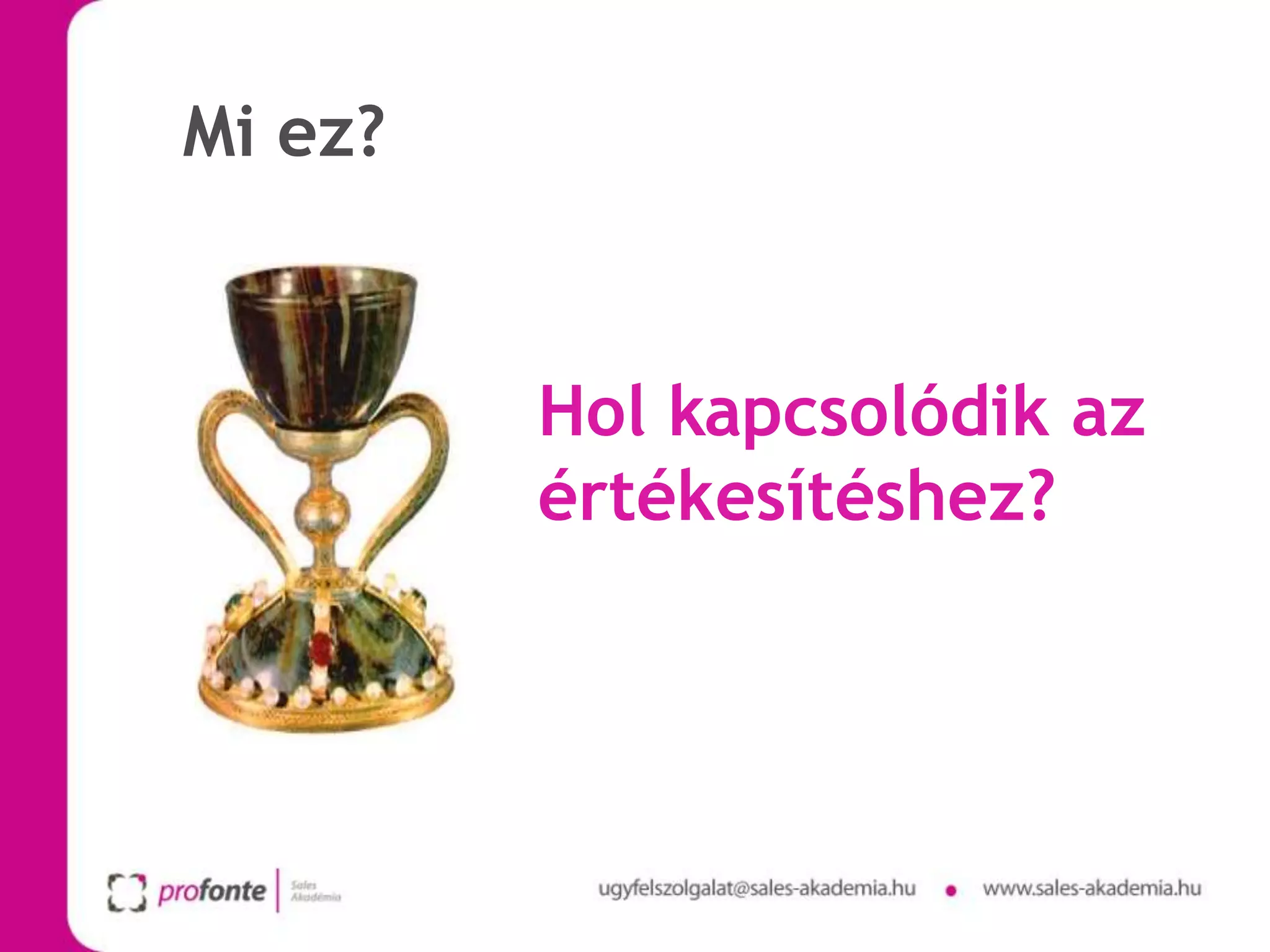 Mi ez?


         Hol kapcsolódik az
         értékesítéshez?
 