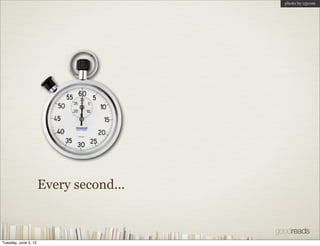 photo by o5com




                      Every second...



Tuesday, June 5, 12
 