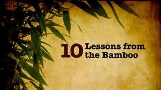 10   Lessons from
     the Bamboo
 