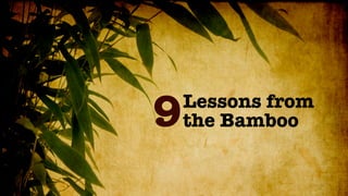 9   Lessons from
    the Bamboo
 