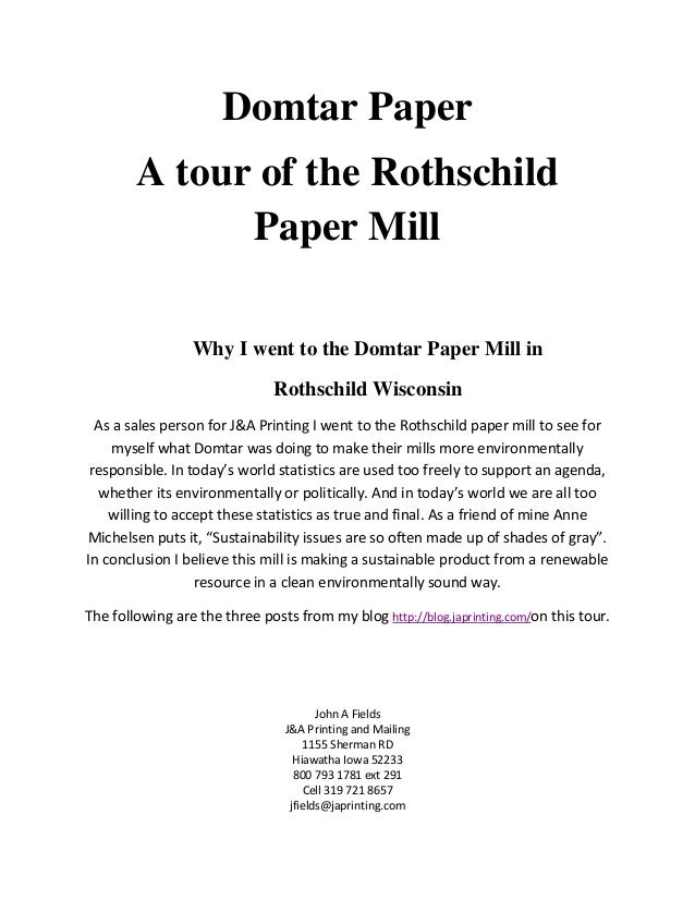 DOMTAR PAPER MILL TOUR