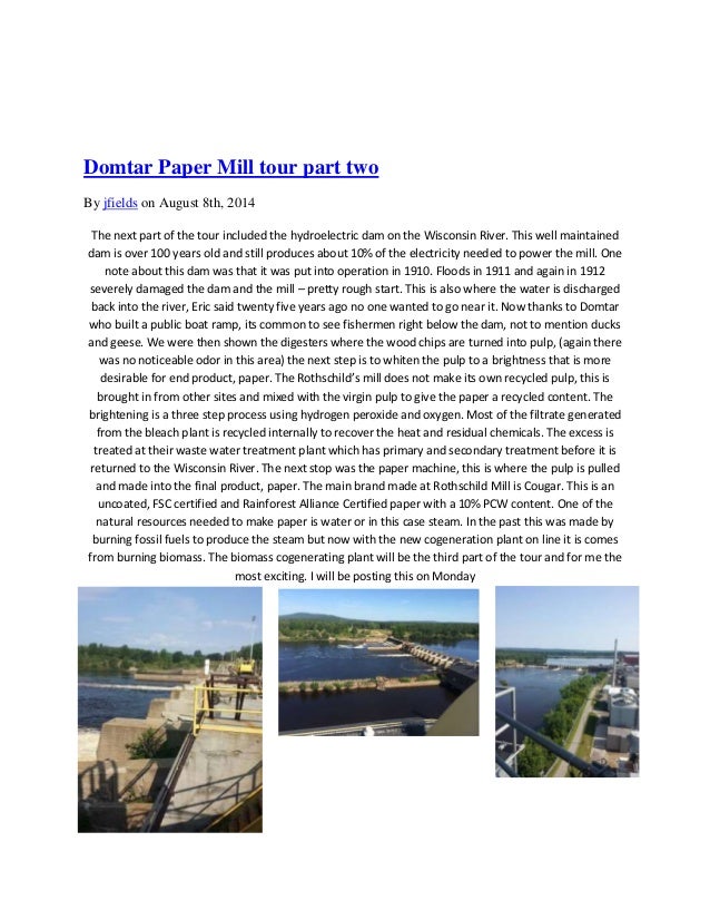 DOMTAR PAPER MILL TOUR