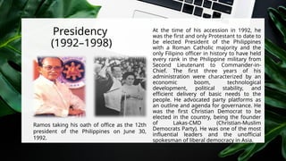 Ramos Administration.pdf FIDEL V. RAMOS, LIFE, EARLY CHILDHOOD AND DEATHD | PPTX
