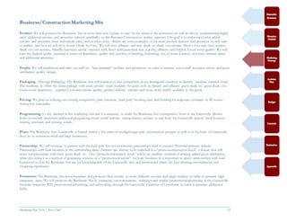 Marketing Plan 2016  [Select Date] 22
Business/ConstructionMarketingMix
Product: We will position the Residence Inn as more than just “a place to stay “in the mind of the consumer, we will do this by implementing highly
rated additional services and amenities tailored specifically to the Business Construction market segment. Our goal is to understand what added
services and amenities these individuals value, and in what order. Below are some examples of the main product features and amenities we will seek
to perfect, and how we will do it. Guest Check In/Out: We will have efficient and easy check in/check out services. Short or no wait time, express
check on/out services, friendly customer service oriented staff, front desk personnel that is polite, efficient and helpful. Guest room quality: We will
have the highest quality standard in terms of cleanliness, quality and comfort of bedding, furnishing, size of room location of rooms, internet access
and additional amenities.
People: We will implement and train our staff on “best practices” policies and procedures in order to increase our overall customer service and guest
satisfaction quality ratings.
Packaging: Through Packaging, The Residence Inn will continue to stay competitive as we distinguish ourselves as friendly -resident oriented hotel.
The residence in offers the entire package with extra services made available for guest such as, Speedy and efficient guest check in/ guest check out,
Guest room cleanliness,- superior Customer service quality, grocery/delivery services and more made readily available to the guest.
Pricing: We plan on utilizing our existing competitive price structure, third party booking sites, and bidding for corporate contracts to fill rooms
during low seasonality.
Programming is a key element in the marketing mix and it is necessary to make the Residence Inn a competitive hotel in the Gainesville Market.
Some potentially important additional programing events could include: transportation services to and from the Gainesville airport, small business
training seminars, and evening socials.
Place: The Residence Inn-Gainesville is located within a few miles of multiplelarge-scale construction projects as well as in the heart of Gainesville
close by to numerous small and large businesses.
Partnership: We will continue to partner with the local gym but our community partnerships need to expand. Potential partners include:
Partnerships with local business in the surrounding areas. Partners can choose to be included in a “promotional coupon book” a feature that will
come complimentary with every guest check in. Our “promotional coupon book” will be an excellent method of creating added guest satisfaction,
while also using it as a method of generating revenue as a “promotional service” for local business. It is important to create relationships with local
businesses so that the Residence Inn can be knowledgeable of the Gainesville area and recommend places for best dinning, entertainment and
shopping experiences.
Promotion: The Residence Inn must broadcast and promote their services to many different sources and target markets in order to generate high
occupancy rates. We will promote the Residence Inn by increasing our commercials, utilizing social media, promotional advertising in the Gainesville
business magazine, RTS promotional advertising, and networking through the Gainesville Chamber of Commerce in order to generate additional
leads.
 