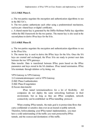 Implementation of IPSec VPN on Cisco routers and Configuring it on ISP ...