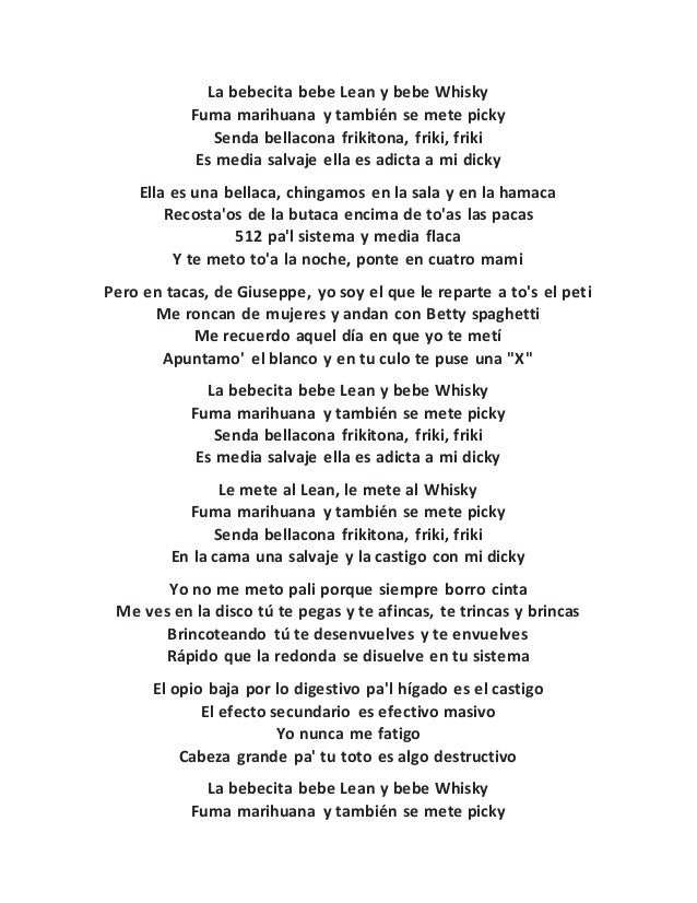 Bebe Lean Letra