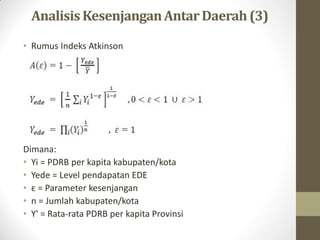 Indeks Atkinson Beberapa analisis dalam ekonomi regional | PDF