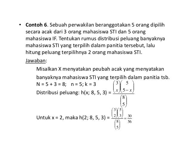 Beberapa Distribusi Peluang Diskrit 1
