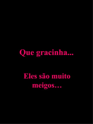 Que gracinha... Eles são muito meigos… 