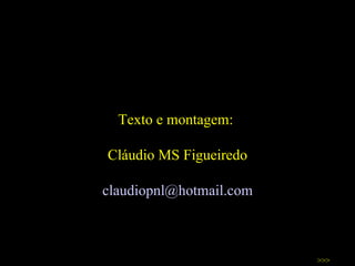 Texto e montagem:  Cláudio MS Figueiredo [email_address] >>> 
