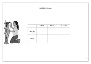 24
PESOS E MEDIDAS
DATA PESO ALTURA
INÍCIO
FINAL
 