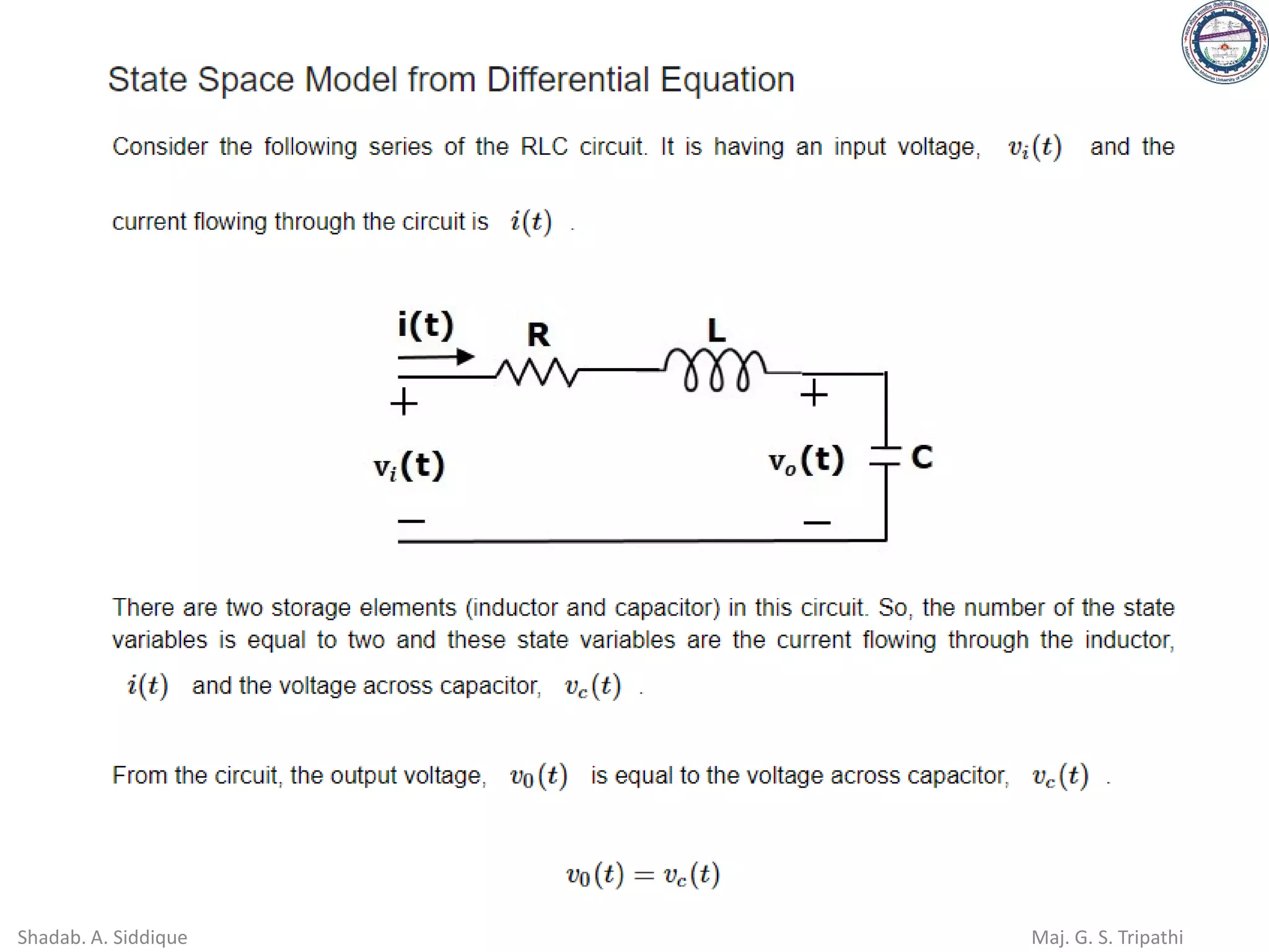 Shadab. A. Siddique Maj. G. S. Tripathi
 