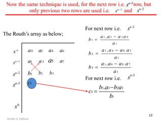 Routh Array Method 3rd Power BEC 26 control-systems_unit-IV | PDF
