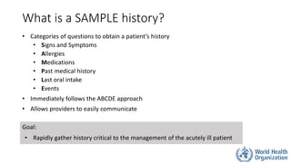 Sample History First Aid Basic Emergency Care Course | PPTX