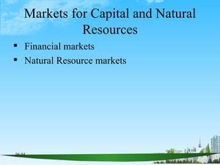 Markets for Capital and Natural Resources ,[object Object],[object Object]