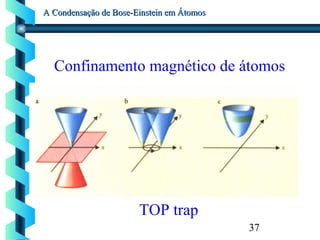 37
A Condensação de Bose-Einstein em ÁtomosA Condensação de Bose-Einstein em Átomos
Confinamento magnético de átomos
TOP trap
 