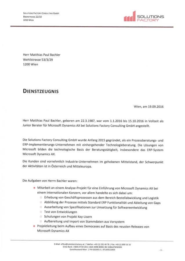 De Dienstzeugnis Solutionsfactory