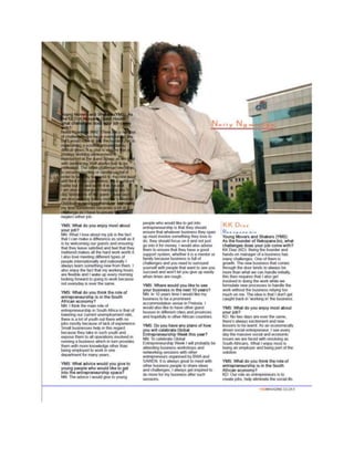 Featured Article YMS Magazine November_December 2012 edition