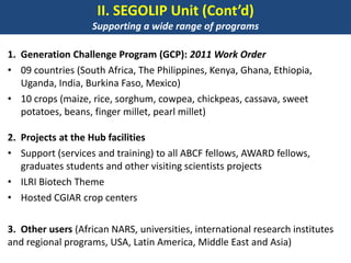 BecA hub research, facilities, and capacity building