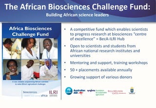 BecA-ILRI Hub: Mobilizing biosciences for Africa’s development