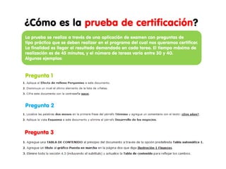 Aportación de Fundación Esplai
             Distribución                  Plataforma                 Contenidos y
             de licencias
                                           elearning              materiales digitales
             de Microsoft                                          para el desarrollo
             Office 2010.                  para la
                                                                  de los cursos en sus
                                           formación
                                                                       diferentes
                                                                    modalidades de
                               Acreditaciones                        Word, Excel o
  Formación de las                                                    Powerpoint.
      personas                      MOS
   dinamizadoras.             subvencionadas
                             para jóvenes entre
                                16 y 30 años
                             durante el período                              Asesoramiento
                                 2012-2014.                                   y Servicio de
                                                        Guías editadas en       Atención
                                                          formato papel
                                                        para las personas
                                                        dinamizadoras de
                                                           los cursos de
               Materiales
                                                           Word, Excel y
              divulgativos                                  Powerpoint
                  del
               programa.
 