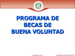 PROGRAMA DE BECAS DE BUENA VOLUNTAD 