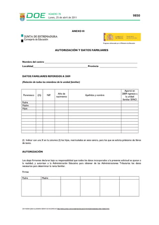 NÚMERO 78
                             9850
Lunes, 25 de abril de 2011
 