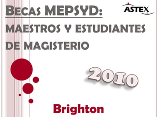 Becas MEPSYD: maestros y estudiantes de magisterio 2010 Brighton 