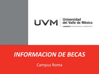 INFORMACION DE BECAS 
Campus Roma 
 